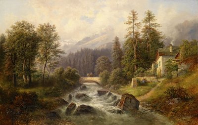 Paisaje cerca de Weyer, Alta Austria de Gustav Barbarini